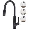 Aktines Rubinetto Lavello Cucina 3 vie con Doccetta Estraibile per I Sistemi Osmosi Filtro L'acqua Potabile Acqua Miscelatore Monoleva Monocomando per Depuratore nero