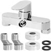 YGKYMVW Miscelatore Doccia, Miscelatore Vasca da Bagno Rubinetto Doccia con Cartuccia Ceramica, Miscelatore Doccia Argenteo Miscelatore per Doccia Cromato con Bocca G ½