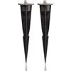 ledscom.de 2 picchetti da giardino per lampade da giardino, neri, 17 cm, 45 mm ⌀