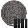 ALI2 Guarnizione inserto camino, 8 mm x 2,5 m, guarnizione piatta per inserto, guarnizione per inserto camino, guarnizione per poele a legno, per camino, porta del forno, guarnizione in vetro poele a