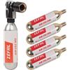 ZEFAL Pack EZ Big Shot Gonfiatore Bici e 7 Cartucce di CO2 da 16 g con Filettatura Universale - Pompa di CO2 per mountain bike e strada - Presta, Schrader e Dunlop - Compatta, Leggera e Veloce