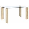 Mar.c.a. Design - Tavolo da Pranzo Rettangolare 160x90x75 cm - Tavolo Sala Da Pranzo con Piano in Vetro e Gambe Impiallacciate Effetto Legno - Facile da Pulire - Made in Italy