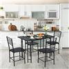 RELAX4LIFE Set Tavolo e 4 Sedie da Pranzo, 5 Pezzi, per 4 Persone, Tavolo Rettangolare da Cucina, 4 Sedie con Schienali，Per Bar, Cucina, Soggiorno (Modello 8)