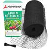 AlpineReach Rete da giardino, 2 m x 30 m, extra resistente, per proteggere piante e alberi da frutto contro animali e recinzioni di cervi, riutilizzabile, con fascette per cavi, colore nero