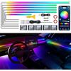 TWETIZ Striscia LED interna per auto in acrilico con APP wireless, RGB 10 in 1 con 175 pollici 4447 cm di kit di illuminazione ambientale per auto, strisce LED a fibra ottica dinamiche con sincronizzazione