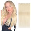 SEGOHAIR Extension con clip in capelli veri, 1 pezzo, 5 clip in extension, 100% capelli veri Remy, clip, 25 cm, 40 g, biondo platino per capelli voluminosi