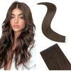 Silk-co Invisibile Extension Capelli Veri Biadesivo, Extension Biadesive Capelli Veri 10pz 20g, 30cm Estensioni di Capelli Umani Adesive, 2 Marrone Scuro