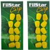 PRO FILSTAR Set di 20 Esche Artificiali Mais Giallo - Esche per Pesca