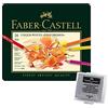 Faber-Castell 110024 - Matita da colorare per artisti, 24 matite Polychromos in astuccio di metallo, gomma inclusa