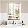 COSTWAY Specchio da bagno a LED, 70 x 50 cm, rettangolare, con 3 colori di luce, funzione memoria, specchio da parete illuminato per bagno, soggiorno, camera da letto