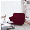 Italian Bed Linen Copridivano IRIS Elastico Sagomato - Copertura Divano 1 POSTO Elasticizzata, Tessuto Estensibile da 80 a 100 cm, Lavabile - Tinta Unita BORDEAUX