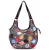 Segater Borsa a tracolla da donna in vera pelle multicolore con fiori colorati patchwork borsa da viaggio, Multicolore Blu, Taglia unica