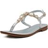 QUEEN HELENA Infradito Gioiello Sandali Bassi con Strass Eleganti Donna Y5002 (Argento, Sistema Taglie Calzature EU, Adulto, Donna, Numero, Media, 37)