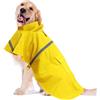 OCSOSO Cappotti impermeabili per cani, regolabili, ad asciugatura rapida, con cappuccio, adatti per cani, impermeabili, per cani Lurcher Bulldog Cavapoo (giallo, XL posteriore: 60 cm)