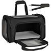 Dokeno Borsa Trasportino per Cani Pieghevole per Viaggi, Trasportino per Cani e Gatti, Gabbietta per Animali Domestici di Piccola Taglia, Espandibile Borsa Trasportino Morbido Pet Carrier (Nero)