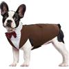 Kuoser Smoking per cani, set da sposa e bandana, abbigliamento per animali domestici, camicia formale per cuccioli con papillon rimovibile, costume per cani di taglia piccola, media e grande, vestito
