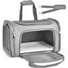 Dokeno Borsa Trasportino per Cani Pieghevole per Viaggi, Trasportino per Cani e Gatti, Gabbietta per Animali Domestici di Piccola Taglia, Espandibile Borsa Trasportino Morbido Pet Carrier (Grigio)