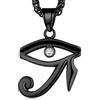 FaithHeart Collana Occhio di Horus Zircone Splendente Collana Egiziana da Uomo Ciondolo Egitto Gioielli Amuleto Protezione Talismano Gioielli Egiziani 55+5 CM