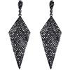 EVER FAITH Orecchini donna Cristallo Fascino Vintage Stile Banchetto Rombo Lampadario pendente Grigio Nero-fondo