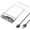 ZUOQIANG Case SSD, Case HDD 2.5 SATA USB 3.0, Case Hard Disk 2.5, Box HDD 2.5, Box Esterno 2.5 SATA, Supporto UASP/TRIM, Tool Free per HDD e SSD da 2,5 Pollici e 7/9,5 mm(Trasparente)