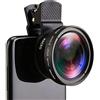 Akls Obiettivo grandangolare 0,45x, obiettivo grandangolare e obiettivo macro HD 12,5x, universale, per iPhone, Samsung e la maggior parte degli smartphone Android