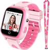 TotsyFun 4G Smartwatch Bambini con Video e Telefonate, Orologio Smartwatch Bambini con IP68 Impermeabile, SOS, GPS, WiFi, modalità Scuola per Ragazzi e Ragazze 5-14 Anni Regalo (Rosa)