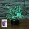 SUPERHONGJIHAO Aeroplano 3D Lampada da comodino per bambini, 16 colori cangianti, con telecomando, per bambini