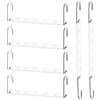 Euleryoo Grucce Salvaspazio, Set da 6 Grucce Salvaspazio per Armadio in Metallo con 6 Slot, Appendiabiti Multifunzione，Antiscivolo Organizzatore di Armadi, per Pantaloni, Jeans, Abiti e Vestiti L26cm