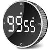 Ultralent Timer da cucina Digitale Magnetico,Cronometro Conto Alla Rovescia, Timer Visivo,Grande LED,Allarme Forte,Facile per Bambini, La Classe, Cucinare,Imparare a Suonare Il Fitness Argento