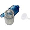 M&M Smartek Dosatore con cucchiaio e imbuto Set porzionatore Sniff Snuff Bottle Sniffer Dispenser in vetro e plastica, dimensioni con imbuto (blu - trasparente)