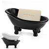 dodococa 1 pezzo 14,2 cm Vasca da Bagno in Ceramica Nera Mini Portasapone Piccolo Piante Contenitore Organizzatore per Trucco Vasca per Criceto (Nero)