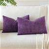 JOTOM Fodere In Velluto a coste Morbido Fodere Di Cuscino Decorativo Cuscino Fodere Per Cuscini Da Letto Per La Decorazione Della Casa Per Divano Camera Da Letto 30x50 cm Set Di 2 (Melanzana Viola)