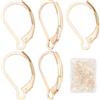 SUNNYCLUE 1Scatola 60pezzi Real 24K Gold Plated Leverback Earring Risultati Ganci per Orecchini Francesi 16.5x10mm Leverbacks Lever Back Earwires per Gioielli Fare Donne Adulti Fai Da Te Orecchini Pen