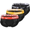 Nike Hip Brief Dri-Fit Essential Micro, Slip da Uomo in Microfibra, Pack da 3 (IT, Testo, S, Regular, Regular, Black/Black Gold/Black Red)