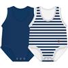 J BIMBI Pack 2 Pezzi Body Neonato Estivo 0-36 Mesi (Blu Navy)