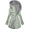 Generic 2023 Cappotto da donna UK Inverno Solido Cappuccio Peluche Composito Cerniera Media Lunghezza Manica Lunga Tasca Collare Moda Addensato Tunica Capispalla Giacca Cappotto, Verde menta, M