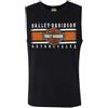 Harley-Davidson Iconic Bar & Shield - Maglietta girocollo senza maniche, da uomo, colore: nero, nero, L