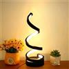 Yuehuamech Lampada da tavolo moderna a spirale LED minimalista alimentata tramite USB, luce da scrivania 3 colori dimmerabile continua lampada da comodino per camera da letto soggiorno ufficio