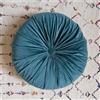 Fouriding Cuscino rotondo per divano da 35,8 cm, in velluto, morbido, plissettato, cuscino decorativo per la casa, per soggiorno, divano, letto, sedia dell'auto (blu pavone)