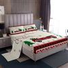Homewish Set di lenzuola a tema natalizio, per ragazzi, ragazze e bambini, con scritta Happy New Year, 4 pezzi, lenzuolo con angoli, motivo geometrico, strisce, Babbo Natale, colore: rosso
