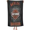 NICHIYOBI Harley Davidson - Telo mare con stampa digitale 3D, alla moda, morbido e resistente alla luce (180 cm x 135 cm)