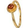 BALTICANA JEWELRY Anello da donna in ambra baltica color e argento Sterling placcato oro 18 carati, con pietre preziose, idea regalo, Argento Sterling con pietre preziose, Ambra