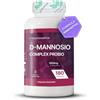 Nutriessence D-Mannosio Puro 100% |180 capsule | Candida,Infezioni Urinarie e Cistiti Ricorrenti | Fino a 1500 mg per Dose Giornaliera Consigliata | Integratore Cistite con Probiotici |Senza Glutine e Lattosio
