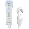 Tanouve Controller Wii Motion Plus, 2 In 1 Nunchuck Costruito Motion Plus Telecomando Remote Set Per Nintendo Wii e La Console Wii u Con Custodia In Silicone + Custodia - Bianca