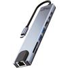 MEDIA-TECH Docking station Media-Tech 100W per computer USB 3.2 tipo C Grigio [MT5046]