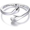 Bramart Anello da Donna A Mia Moglie in Argento Sterling 925 Regalo Anniversario d'amore per Moglie Regali Matrimonio - Dimensione Regolabile Anelli - Cofanetto incluso