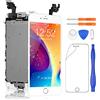 Yodoit Completo Display per iPhone 6 Plus LCD e Assemblaggio Digitalizzatore Touch Screen in Vetro Sostituzione (con Home Pulsante, Fotocamera, Sensore Flex) Utensili Inclusi (5,5 Pollici Bianco)