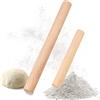EXFU 2 pezzi mattarello in legno di faggio - mattarello piccolo - Rolling Pin - per fare a casa tutti i tipi di paste, uso facile (38 cm & 28cm