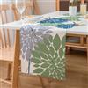 LRartdeco Centrini Rettangolare Azzurro e Verde 33x183cm Runner Tavolo Fiori Motivo Runner Tavola Moderna 1 Pezzo Lino Tovaglia Centrotavola per Cucina Sala da Pranzo Soggiorno Tavolo Decor