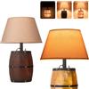 JCPYIUL Lampada da tavolo a botte di vino in legno antico, Piccola lampada da tavolo rustica,Tre modalità di illuminazione regolabili,Lampada da tavolo vintage per camera da letto, comodino